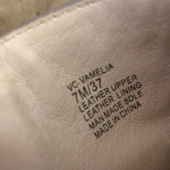 VINCE CAMUTO Grey Leather Peep Toe Booties - Picture 2 of 5